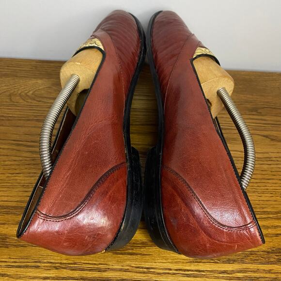 Vintage Stracam Mens Brown Leather Italian Slip On Loafers Dress Shoes Size 11 - Picture 5 of 8